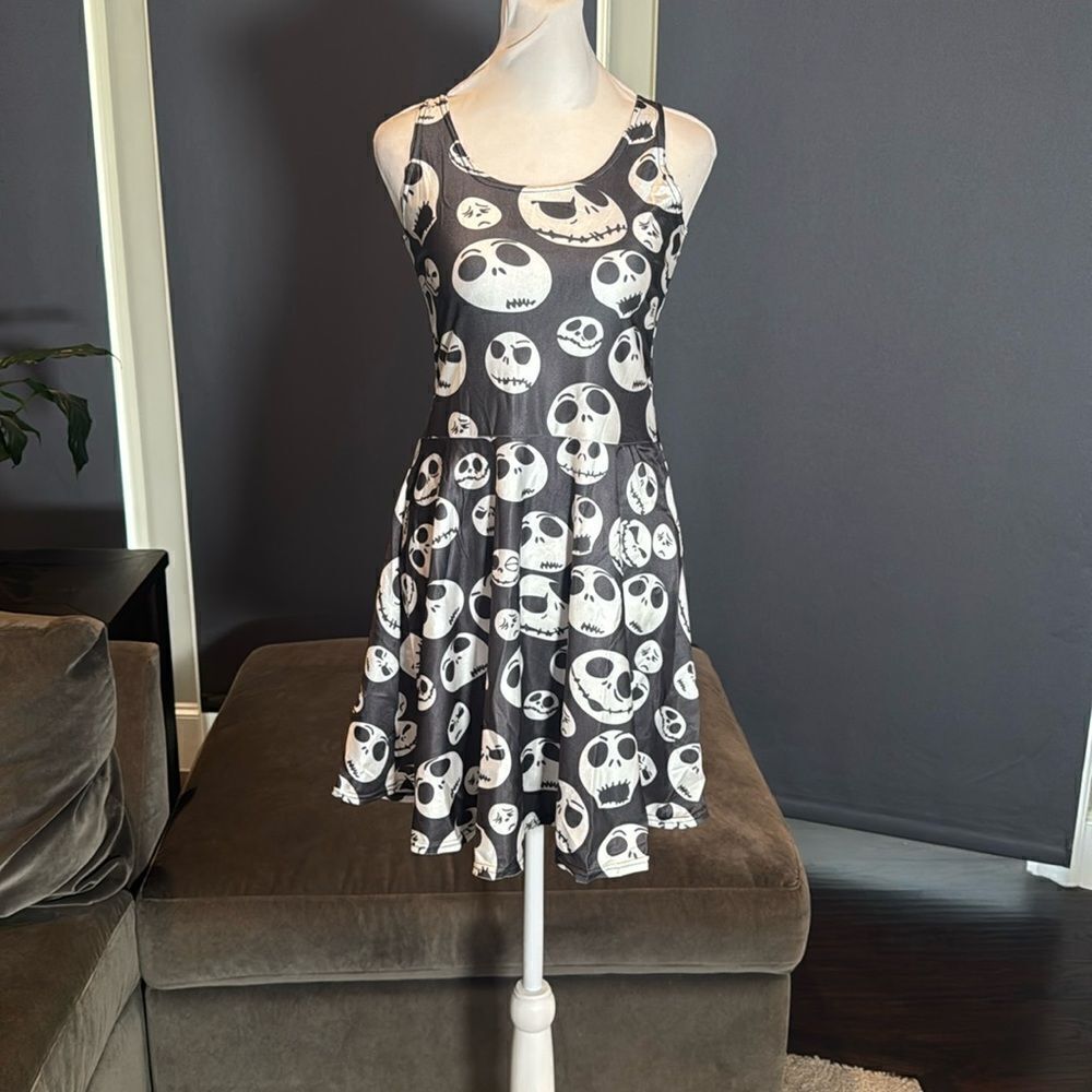 Women’s Skater Dress Sleeveless Skeleton Design Halloween Size XS/S NEW